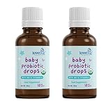 Lovebug Award Winning USDA Organic Multi Biotics for Infants & Babies | Multi-Strain 5 Billion CFU | Liquid Drops| with Added Vitamin D| | Ages 0-24 Months | 2-Month Supply