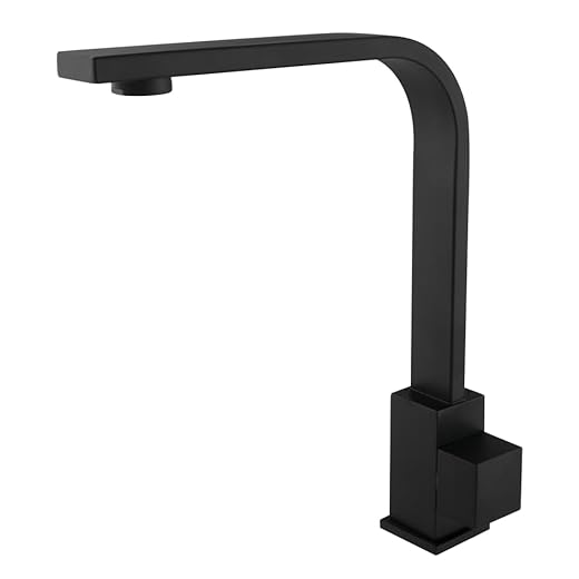 TORNEIRA 9027 MOVING QUADRADA DE BANCADA PARA PIA OU CUBA DE BANHEIRO, LAVABO E LAVATÓRIO 1/4 DE VOLTA EM METAL PRETO FOSCO BLACK MATTE