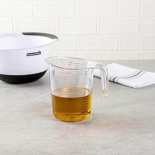 Image of Restaurantware 1 qt Clear Plastic (Cups) Measuring Cup, 10 Pack