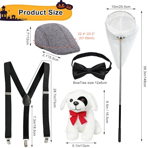 5 Pcs Dog Catcher Costume Adult for Men Couple Halloween Cosplay Party by Pextian - Used condition - Image 2