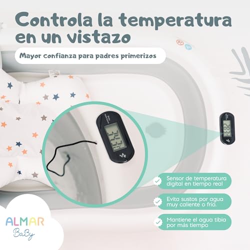 Variante de Almar Baby bañera bebe plegable Gris con termómetro