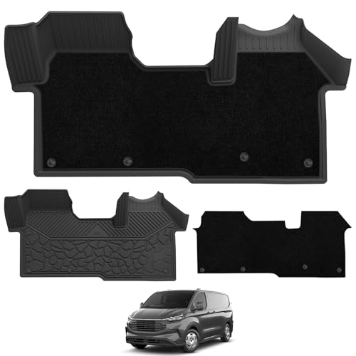 3W 1st Floor Mats and Carpets Fit for Ford Transit 2023-2025 [Manual], Odorless Thoex™ Dog Friendly All Weather Premium Car Mat, Waterproof Anti-Sli
