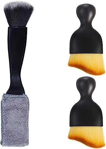 Image of Car Interior Detail Dust Brush,Soft Car Interior Detailing Kit Tools,Dash Duster Brush for Auto,Truck,SUV,RV Interior Cleaning-3 PCS
