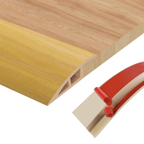 Image of Floor Transition Strip Door Threshold 78 inch Floor Transition Reducer Trim on The Edges Threshold Strip Self Adhesive Suitable for Doorways, Tiles, Carpet