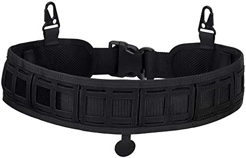 DETECH Tactical Padded Patrol Molle Battle Belt Adjustable Hunting Waist Patrol Belts 1000D High Density Nylon
