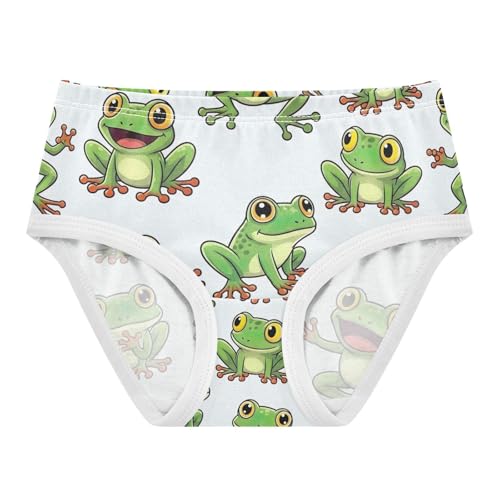 Toddler Girl Panties, Cute Frogs Cotton Underwear for Girls, 2T–8 Years
