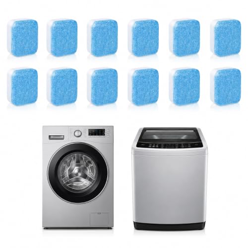 Image of Washing Machine Tub Cleaner & Drum Descaler Tablets | 12 Pack For Fully Automatic Front Load & Top Load Washers | Removes Limescale, Dirt & Detergent Residue | Deep Descaling & Odor Removal |