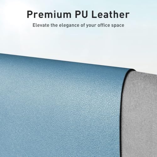 Image of Aothia Faux Leather Desk Mat for Keyboard & Mouse (Sky Blue, 48 inch x 17 inch) | Creates One Clean Surface For Your Keyboard, Mouse And Laptop, Helping Keep Your Workspace Organized Every Day