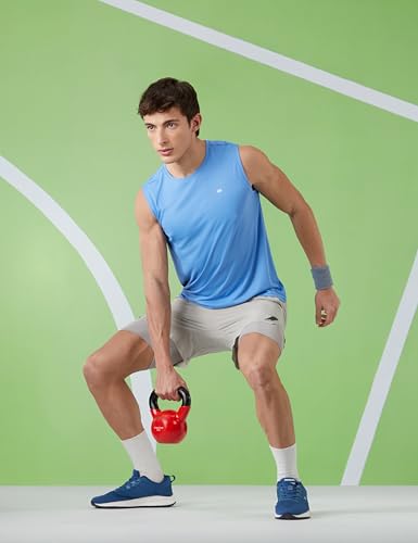 Image of Amazon Brand - Symbol Men's Polyester Color Block Active Regular Fit Sports | Round Neck | Sleeveless T-Shirt