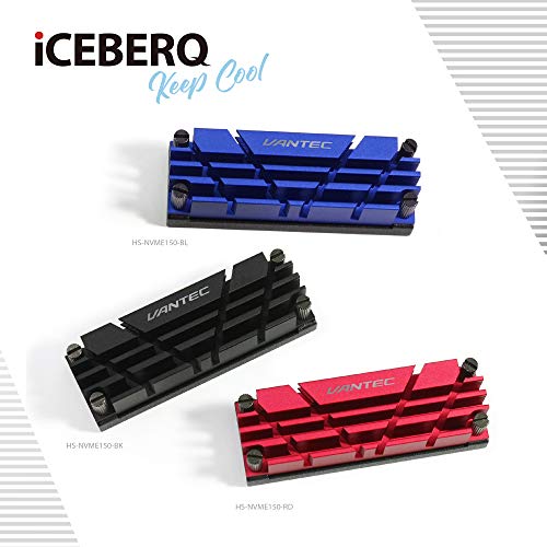 Image of Vantec ICEBERQ M.2 NVMe /SSD Heat Sink with Thermal Pad (HS-NVME150-BL, Blue)