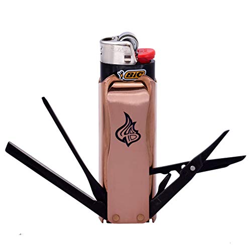 LighterBro Capa de cobre limitada – capa de cobre para transformar seu isqueiro de bolso – capa mais leve com pôquer, faca e tesoura super afiada, abridor de garrafa, chaves de fenda e porta-chaveiro