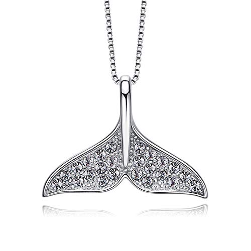 Pendentif Queue de Dauphin en Argent 925 et Cristal Étincelant