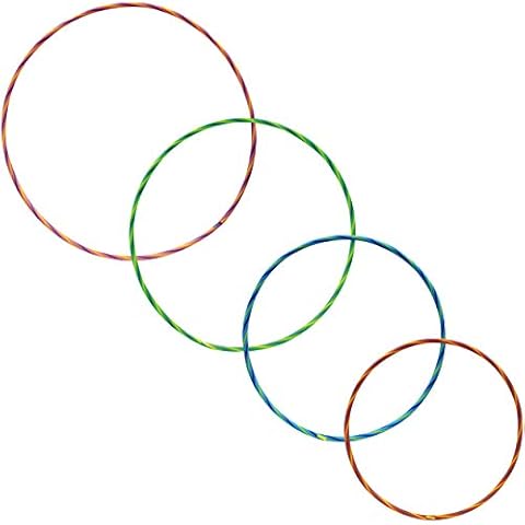 Wowow Toys & Games Rainbow Hula Hoops for Kids 4 Pack (Various Sizes) | Fitness Hula Hoops With Beads, Make Fun Sounds With Hula Hoop Kids Sport Equipment Ages 3+ Cover