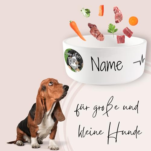GRAZDesign Personalisierter Hundenapf mit Foto und Namen, Fressnapf Keramik 1l, Geschenk für Tierliebhaber