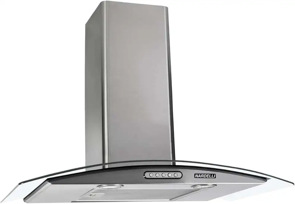 Coifa de Parede 70cm 4/5 Bocas, Nardelli 110V Vidro Curvo Slim Inox