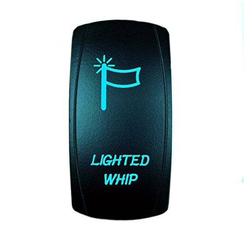 STVMotorsports 5 Pin Laser Rocker Switch Lighted Whip On/Off LED Light 12V 20A Automotive UTV ATV– Blue