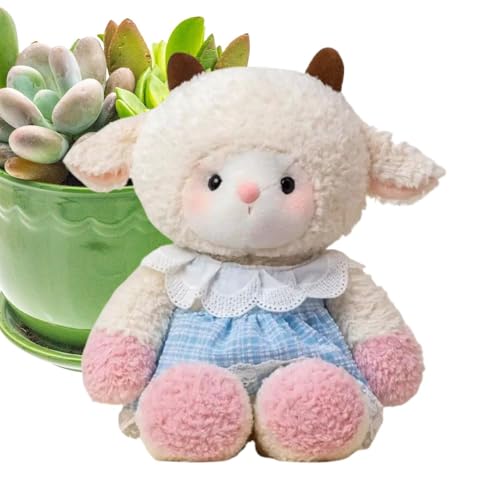 Peluche mouton de 50 cm pour lit et canapé : doudou géant interactif doux