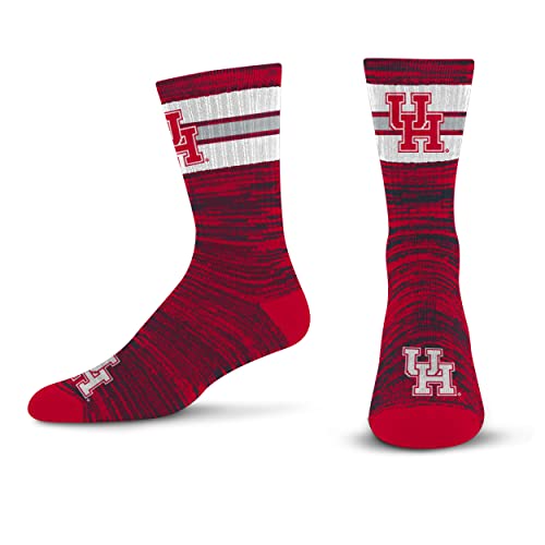For Bare Feet Men's NCAA Houston Cougars First String Crew Sock Team Color Large