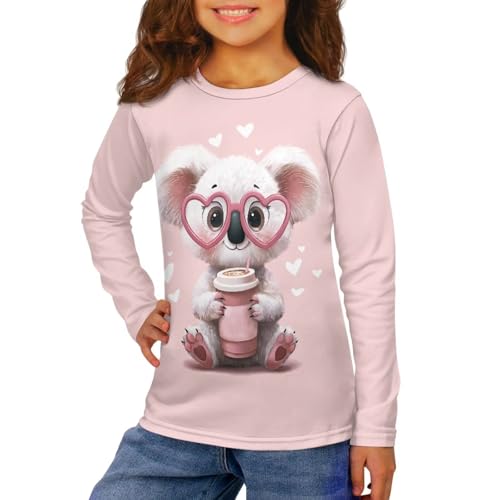 Girls Long Sleeve T Shirts Kids Summer Tops Crewneck Tees 3-16 Years3