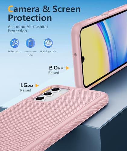 Image of FNTCASE for Galaxy A15-5G Phone Case - Samsung A15 5G Military Grade Drop Protection, 14ft Drop Tested, Screen Protector Included, Anti-Slip Matte Textured, TPU+PC Dual Layer Shockproof Cover (Pink)