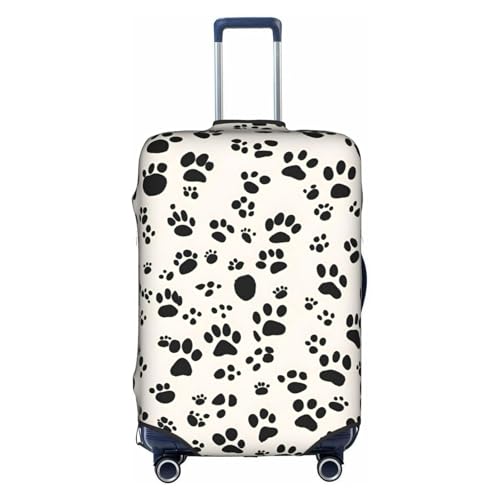 Bone And Paw Print Tsa Approved Luggage Cover For 18-32 Inch Suitcases Scratch-Resistant Stretch Luggage Cover