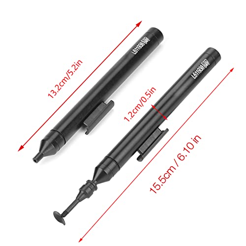 Image of Manual Vacuum Suction Pen, with 2 Pcs Suction Tips and 6 Pcs Suckers, Soldering Sucking Pickup Tool Kit for IC SMD Precision Component Placement
