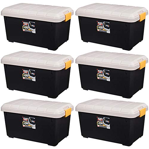 【6個セット】アイリスオーヤマ ボックス RVBOX 600 カーキ/ブラック 幅61.5×奥行37.5×高さ33cm