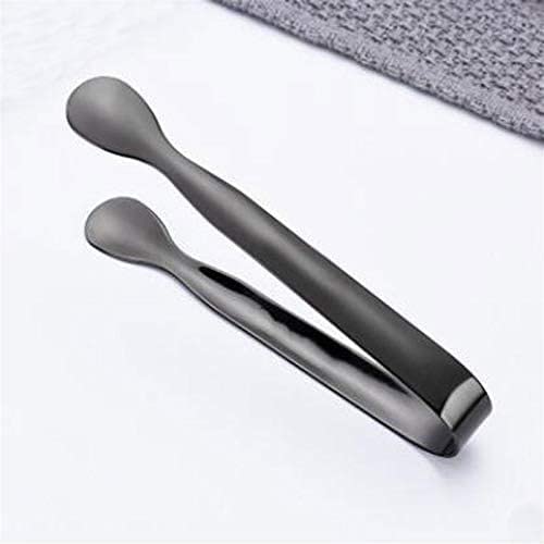 Pinza de Acero Inoxidable para Alimentos, Ideal para barbacoas, Pan, filetes y Otras Herramientas de Cocina (Negro).