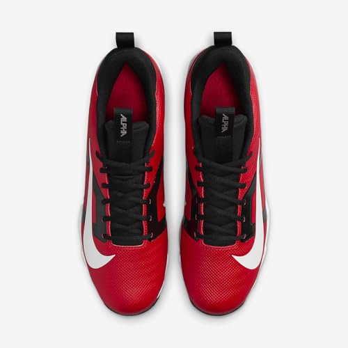 Nike Alpha Menace 4 Shark Football Cleats (FN0028-600, University Red/Metallic Silver/Team Red/White) Size 10.54