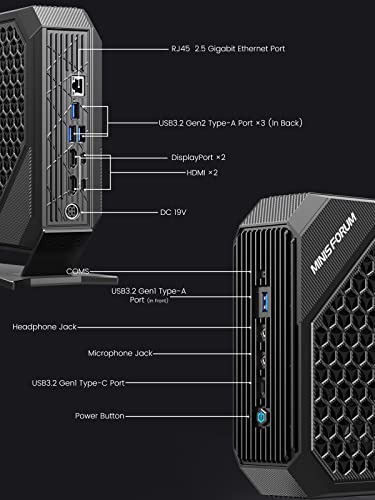Minisforum Hx99G Mini Pc Amd Ryzen 9 6900Hx Micro Computer, 2X Hdmi & 2X Usb4 Quad Outputs, Ddr5 32Gb Ram+1Tb Pcie Ssd, 2.5Gbps Lan, Amd Radeon Rx 6600M Discrete Graphics Personal Pc #TOP4