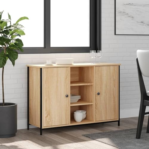 Tidyard Classic Sonoma Oak Sideboard Cabinet with Adjustable Feet - Engineered Wood Storage Furniture Model835515