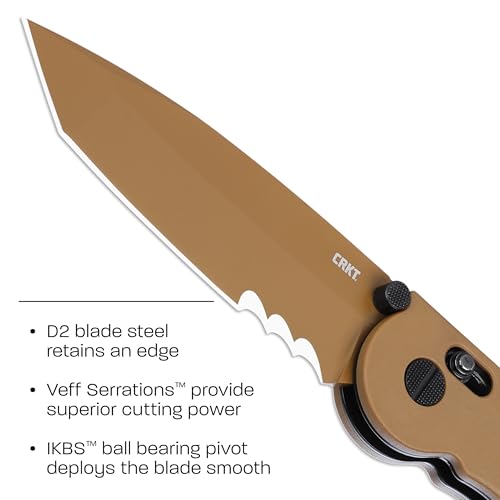 Image of CRKT M16-14XD Folding Knife with Crossbar Lock: D2 Steel Plain Edge Blade, Grivory Handle, Reversible Pocket Clip, M16-14XD