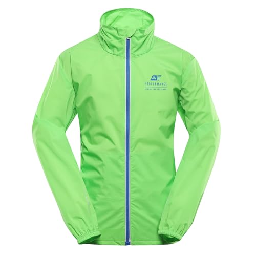 Alpine Pro Chaqueta cortavientos unisex ultraligera, chaqueta deportiva impermeable y cortavientos, chaqueta funcional de entretiempo para primavera, senderismo, correr, ciclismo y exteriores, verde