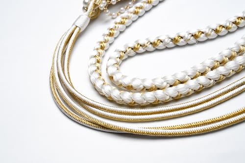 DEAR VANILLA Japanese Ornament Obijime Cord for Furisode Kimono Silk Obi Belt Fastener Accessory Rope Made in Japan OCF-0059 White - Thumbnail 5