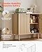 VEVOR Buffet Cabinet, Sideboard Cabinet with 2-Tier Storage, Coffee Bar Cabinet with Adjustable Shelves, Fluted Sideboard Buffet for Hallway, Entryway, Living Room, or Kitchen, Oak