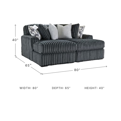 Image of Signature Design by Ashley 2-Piece Super Chaise Sectional Sofa, Gunmetal