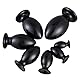 Extra Große Länger Silikon Analplug Rugby-Form S—4XL 7 Größen Analdilos Analdilatator Buttplug Anal Plug Dilatator Dildo mit Saugnapf für Männer Frauen (Schwarz, M)
