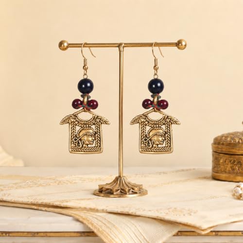 Image of Handcrafted Tribal & Dhokra Art Earrings for Women - Wooden, Nature-Inspired Statement Drop & Traditional Ethnic Designs