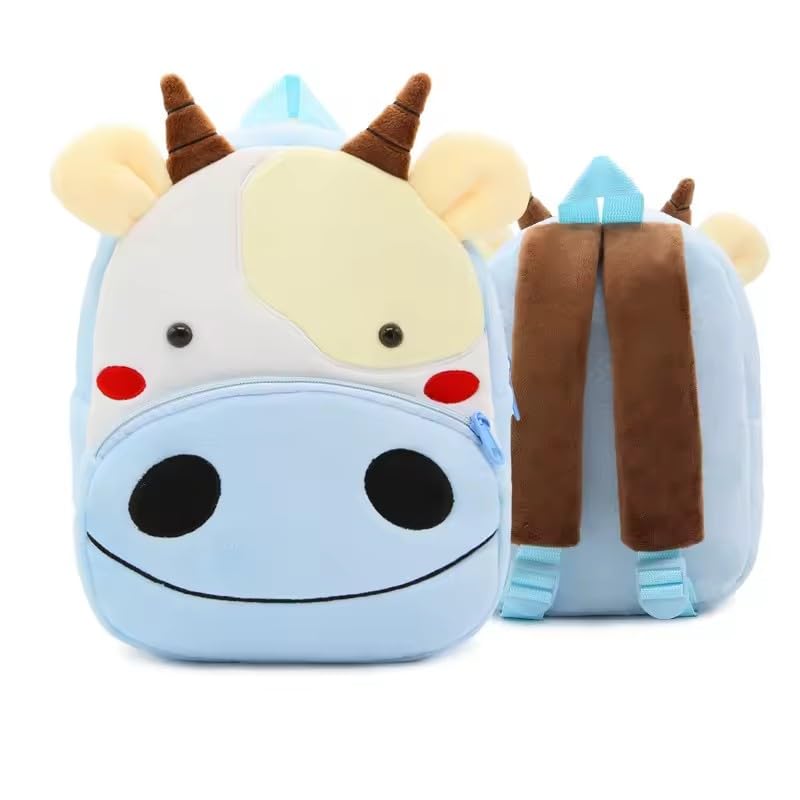 Mochila Infantil animada bichinhos de pelúcia Pequena Bolsa de Passeio para Criança (Vaca)