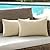 ANRODUO Pack of 2 Beige Outdoor Pillow Covers for Patio Furniture Decorative Farmhouse Linen Cushion Sham Outdoor Waterproof Outside Lumbar Pillowcase for Garden Balcony Bench Outdoor Decor 12x20 Inch