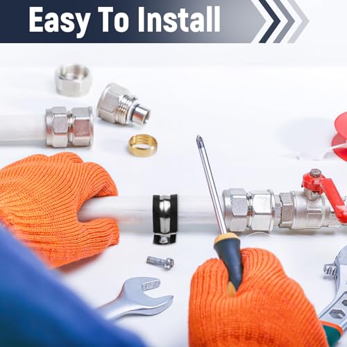 12 Stück U-Rohrschellen Ø 30 mm, 2 Loch Rohrschelle Edelstahl, U-Rohrhalterung mit Gummipolsterung, Korrosionsbeständig Befestigungsschelle für Rohrbefestigung