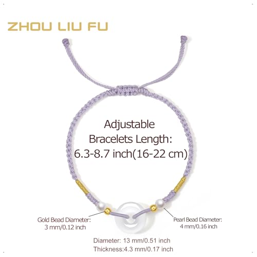 24K Gold Bracelet for Women Pearl Bracelets Peace Buckle Charm Link Chain Chalcedony Beads Natural Gemstone Bangle Dainty Healing Stone Charms Lucky Jewelry Agate Braided Rope Fortune Solid Gold Gift2