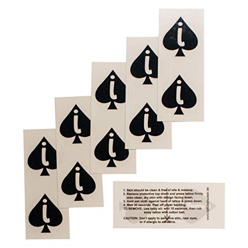 20 x Jack of Spades Small Tattoo in Black - Fetish Tattoo - BBC - Temporary Tattoo (20)