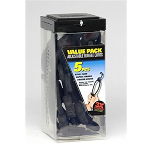 Smartstraps Adjustable Bungee Cords, 5 Piece Value Pack — Bungee Cords Distribute Load To Reduce Slipping — Secure Light Loads Such As Coolers, Luggage And Gas Cans #TOP7