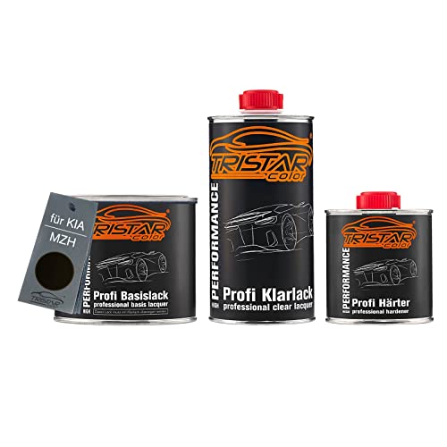 TRISTARcolor Pintura automotriz Set bote listo para pulverizar para KIA MZH Phantom Black Metallic Pintura base + pintura transparente de 2 componentes 1,25L