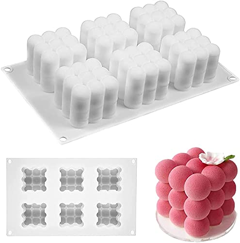 First Try 3D Magic Ball Fondant Silicone Molds Bubbles Cube Mold, Wax Candle Overlapping Balls Sphere Mold Baking for Candy Cupcake Soap Chocolate Dessert DIY Decorating Tools (12 Cavity) (B09H7NGMYZ) Amazon Price History, Amazon Price Tracker
