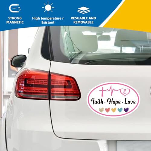 Image of Faith Hope Love Heart Car Magnet Decal for Car, Heavy Duty Automotive Truck SUV Magnet Decal