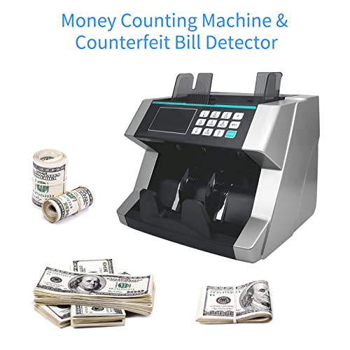 Tomshin Máquina de contador de dinheiro Detector de notas falsas Detecção automática de dinheiro Vel
