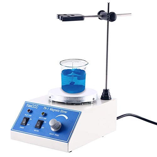79-1 Magnetic Stirrer Hotplate Mixer Stir Plate with Pole, 2 Stir Bars,3000ml,0~2400rpm,110V 60Hz