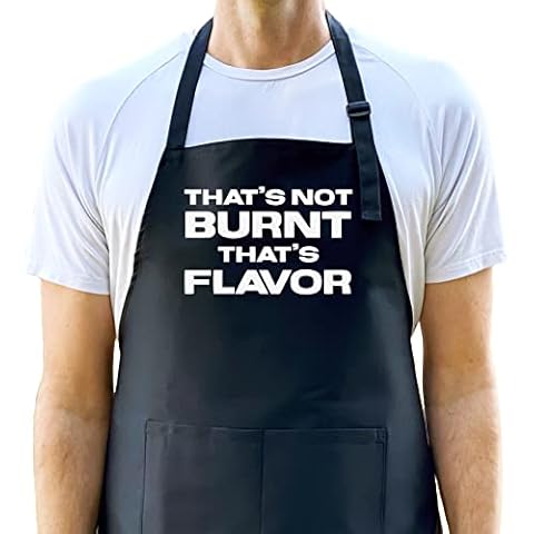 UP THE MOMENT That's Not Burnt That's Flavor Apron, Funny Apron for Men, BBQ Grill Apron, Chef Apron, Funny Apron for Dad, Mens Funny Apron, Funny Chef Apron for Men Cover